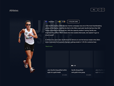 Rio Olympics Racewalking athlete nbc olympics race walking rio sport tablet ui ux website