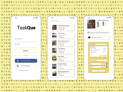 TaskQue app design mobile mobile app mobile app design mobile design ui