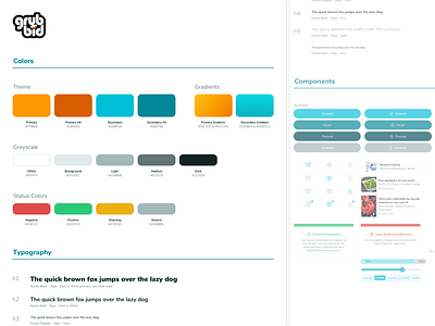 GrubBid Style Guide design guidelines interface mobile app mobile app design styleguide styles ui