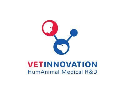 VetInnovation Logo animals dog flat human logo medicine molecule vet