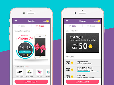 Goals and Prizes app ios ui
