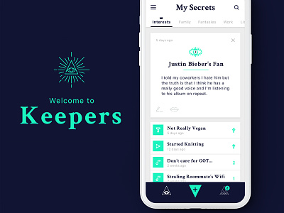 Keepers App Concept app daily ui iphonex mockup sketch ui ux