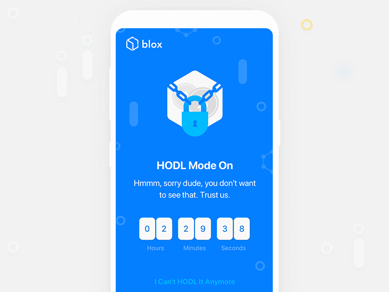 HODL Mode On android app bitcoin crypto cryptocurrency ios mobile portfolio sketch ui