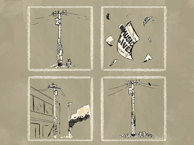 Pandemic Utility Pole comic design feels illustration sad scca story