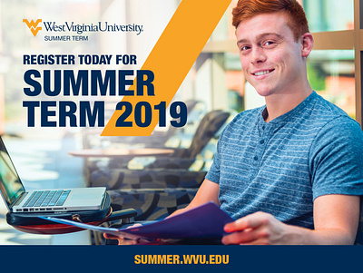 WVU Summer Term Postcards branding brochure design logo marketing typography vector