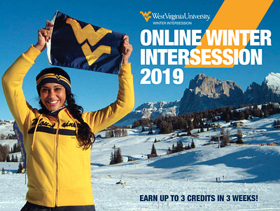 WVU Winter Intersession Postcards branding brochure design marketing typography vector