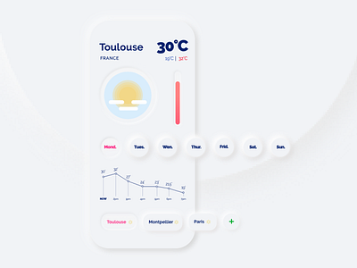 Neumorphism - UI weather report app