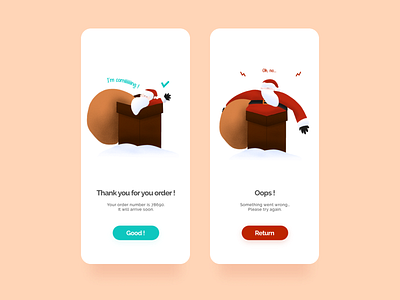 Christmas illustration app - Success/Error order