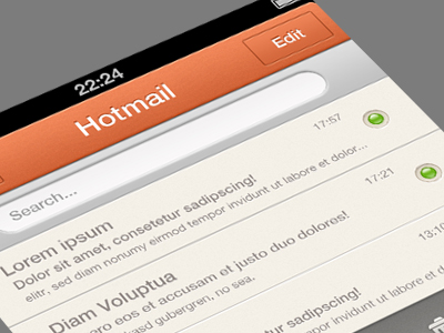 Email App app application design email inbox interface ios iphone ui