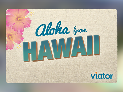 Aloha from Hawaii Postcard hawaii lettering postcard travel typography vintage