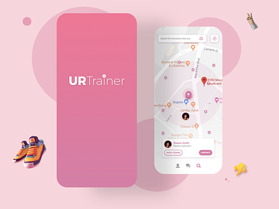 URTrainer - Concept branding design logo minimal running sport trainer trainer app