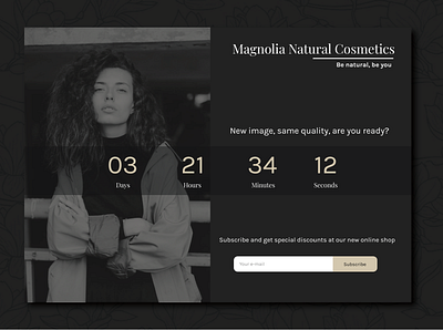 Countdown Timer black branding countdown countdown timer dailyui design figma monochromatic style uichallenge uidesign user interface