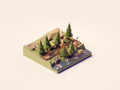 3d forest 3d blender design digital forest illustration