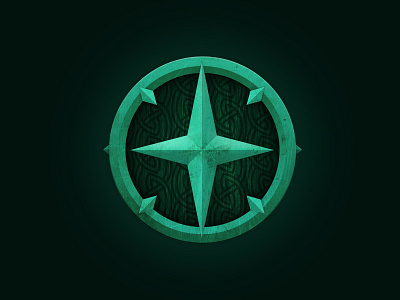 Shield branding compass glow pattern shield