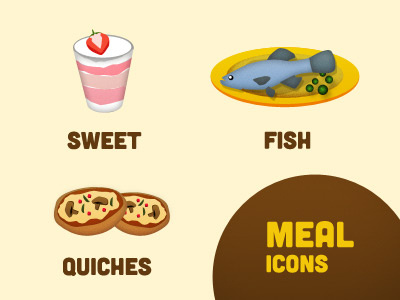 Meal icons cute food icons