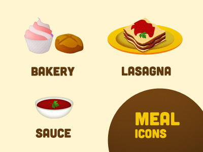 Meal icons cute food icons