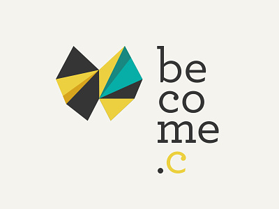 Become community butterfly logo origami symbol