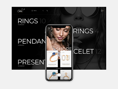 The One. Main page part design desktop flat jewelry minimal mobile typography ui ux web website