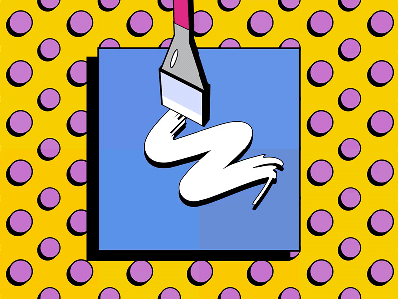 Warhol Loop 2danimation 3d 3danimation aftereffects animation bright colorful design flat graphic illustration paint paintbrush polka dots pop pop art warhol