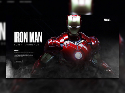 Landing page Iron man adobe photoshop adobe xd adobexd branding design design inspiration designer dribbble graphicdesign ui ui ux design ui design ui kit userinterface vector