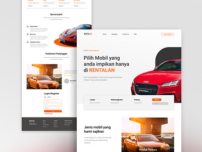 UI design home pages RENTALAN