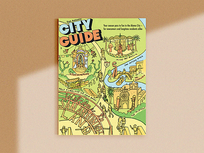 San Antonio Current City Guide drawing editorial editorial illustration illustration illustrator map map design maps maximalism
