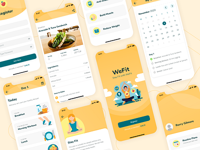 WeFit (Healthy Planner Mobile Apps) apps dailyui design health app iphone app mobile ui design