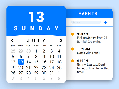 Daily UI #038 - Calander