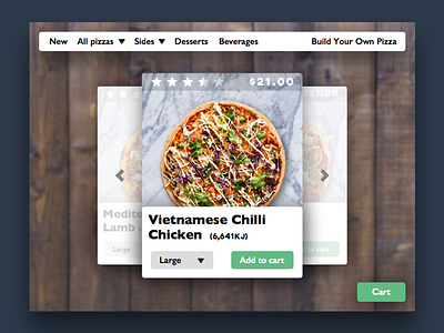 Daily UI #043 - Food And Drink Menue 043 dailyui food and drink menue pizza ui ui design