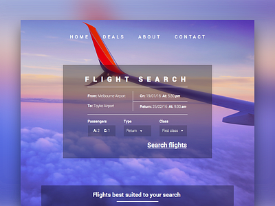 Daily UI #068 - Flight Search