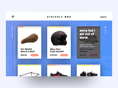Daily UI #096 - Currently In Stock 096 bmx currently in stock dailyui ui ui design