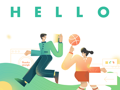 Hi，Dribbble！ illustration ui