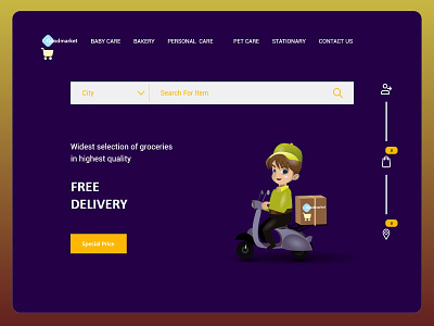 Grocery Item Delivery Website Home Page design user experience design
