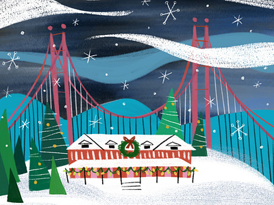 Walt Disney Family Museum Holiday Card 2018 christmas christmas card greeting card holiday illustration illustration digital mary blair photoshop san francisco walt disney