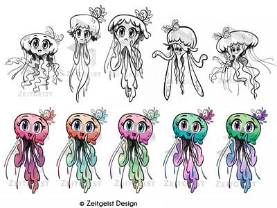 Nervous Jellyfish Character character design digital art digital illustration illustration photoshop visual development