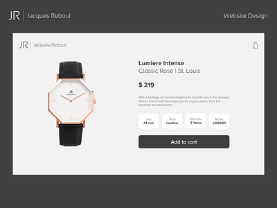 JR Watch Website Design design minimal ui ux watch website design