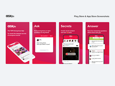 Askfm Play store & App store screenshots
