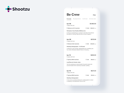 Shootzu Work Demo / photography app design