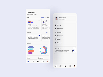 STNBLY Home Screen - Fitness & Nutrition app app app design design minimal ui ux