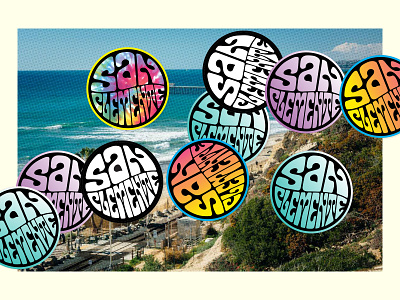 San Clemente Ca branding design illustration logo lsd ocean patch psychedelic sticker surf surfing typography vector