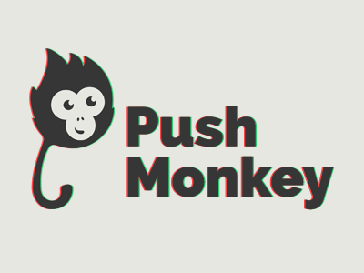 Push Monkey Logo animal grey logo monkey retro web app wordpress