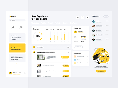 Coursify 2019 app branding clean design illustration ios minimal ui website