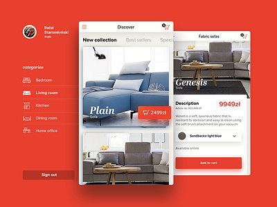 Furniture shop UI app design furniture ios modern shop ui ux