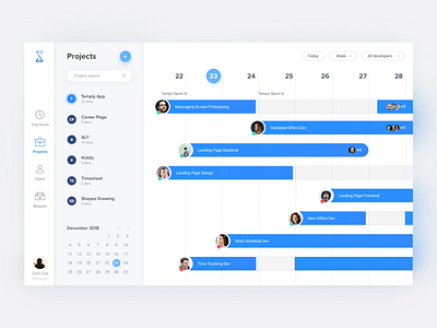 Project Management Tool animation app clean design motion time time management ui ux website