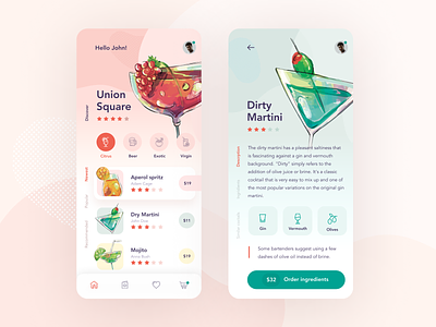 Cocktails! 2020 app clean creative design flat illustration ios minimal ui ux