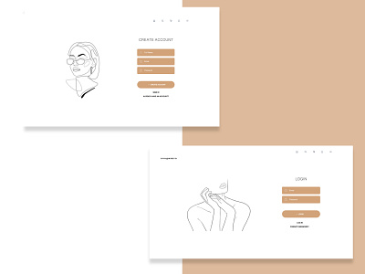 sign up / login page clean concept fashion illustration login login page minimal signup signup page ui uidesign uiux