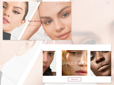 RARE BEAUTY Landing Page Concept application artwork clean concept design makeup minimal minimalism minimalistic selena gomez ui ui ux uidesign website website builder website concept website design