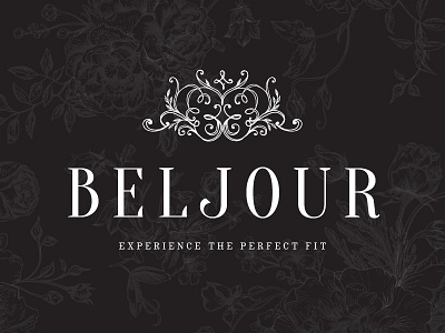 Beljour Logo boutique branding bridal crest dubai embroidery hand drawn handdrawn logo swirls wedding