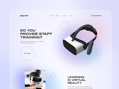Website Design Concept - Real VR flat glass effect minimal site site design ui ux vr glasses web design website