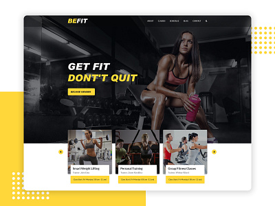 Fitness landing page clean exercise fitness gallery gym homepage landing minimal sport ui
